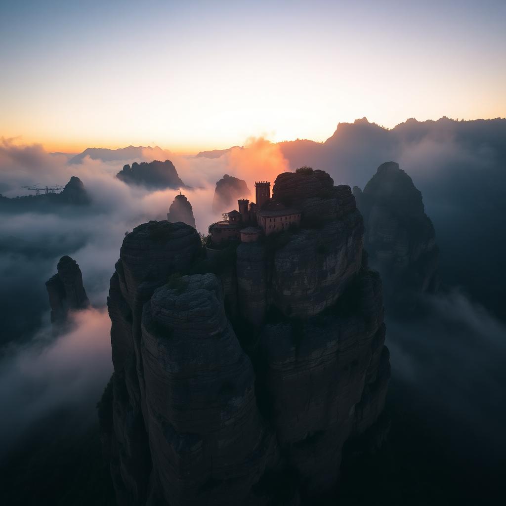 Meteora monasteries on towering rock pillars, visited on a private tour from Athens
