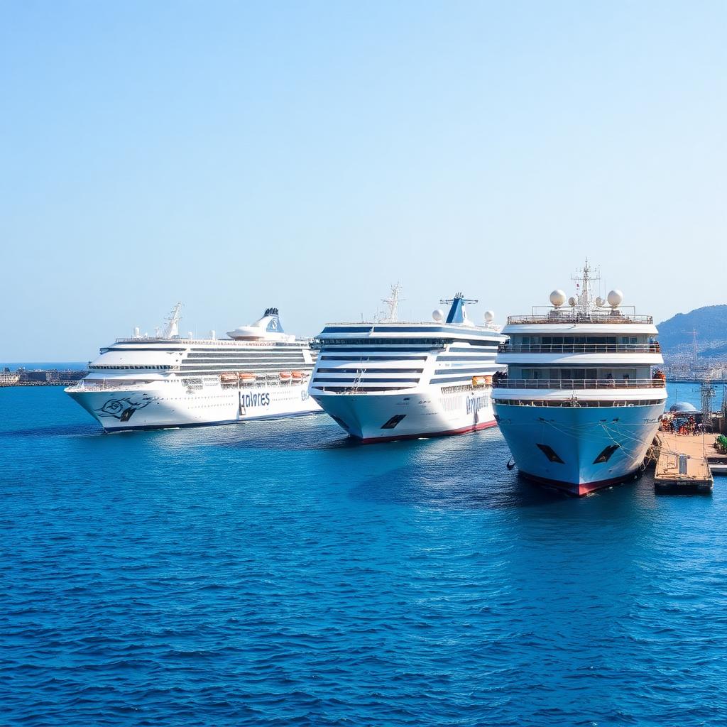 Cruise ships at Piraeus Port near Athens